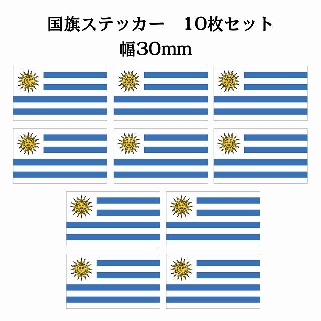 30x17mm 10枚セット ウルグアイ Uruguay 国旗 ステッカー