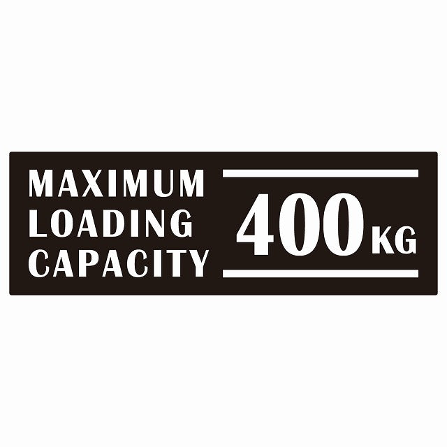 最大積載量 Maximum Loading Capacity 英語表記 ブラック 400kg ステッカー 15x5cm