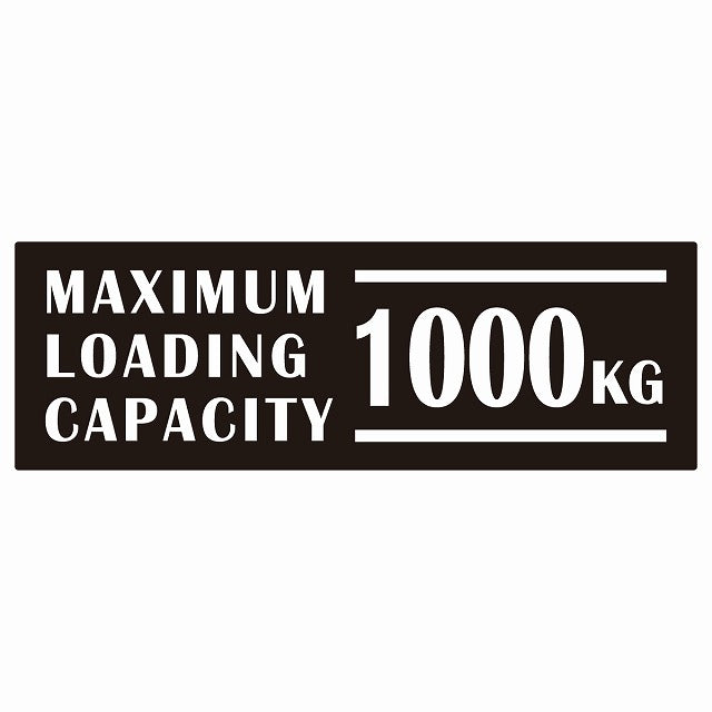 最大積載量 Maximum Loading Capacity 英語表記 ブラック 1000kg ステッカー 15x5cm