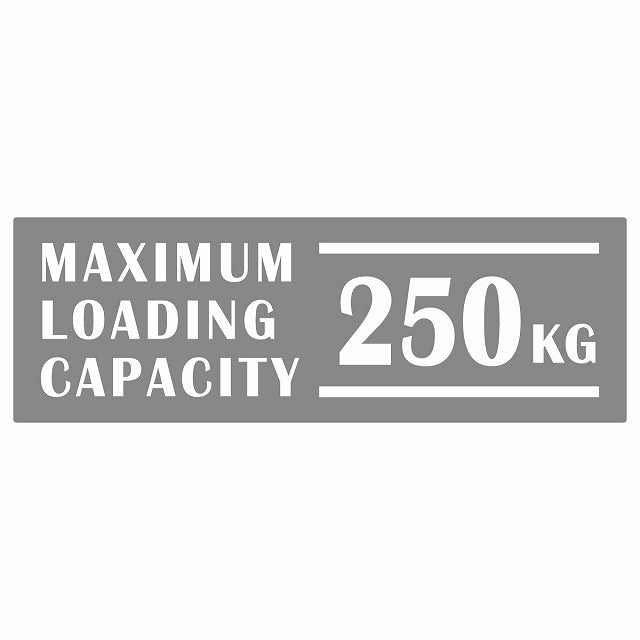 最大積載量 Maximum Loading Capacity 英語表記 グレー 250kg ステッカー 15x5cm