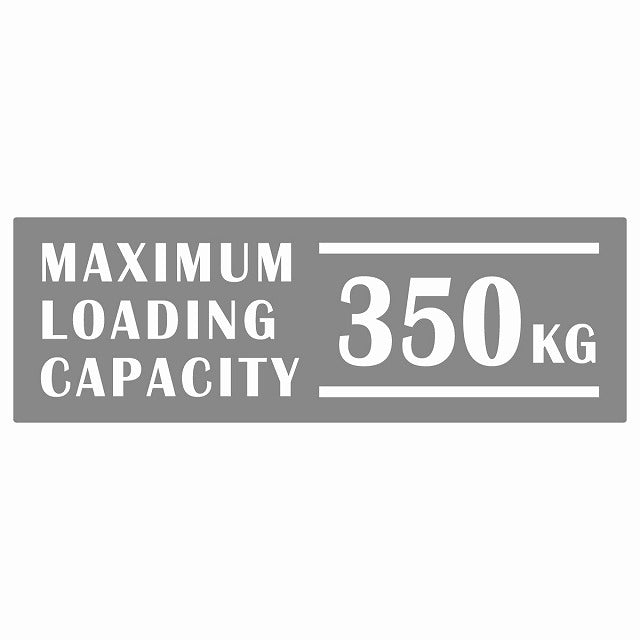最大積載量 Maximum Loading Capacity 英語表記 グレー 350kg ステッカー 15x5cm