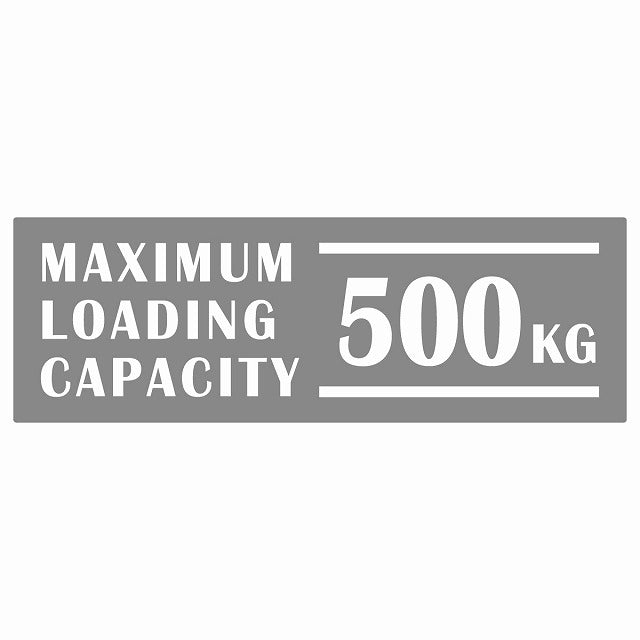 最大積載量 Maximum Loading Capacity 英語表記 グレー 500kg ステッカー 15x5cm