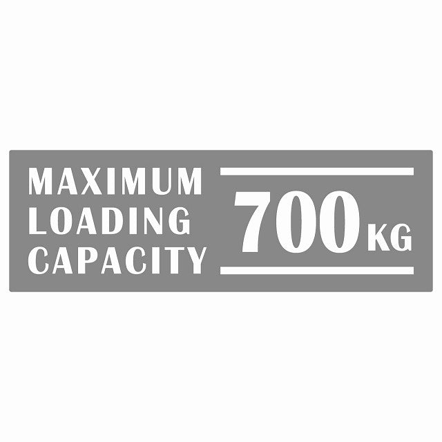 最大積載量 Maximum Loading Capacity 英語表記 グレー 700kg ステッカー 15x5cm