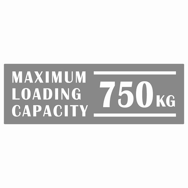 最大積載量 Maximum Loading Capacity 英語表記 グレー 750kg ステッカー 15x5cm