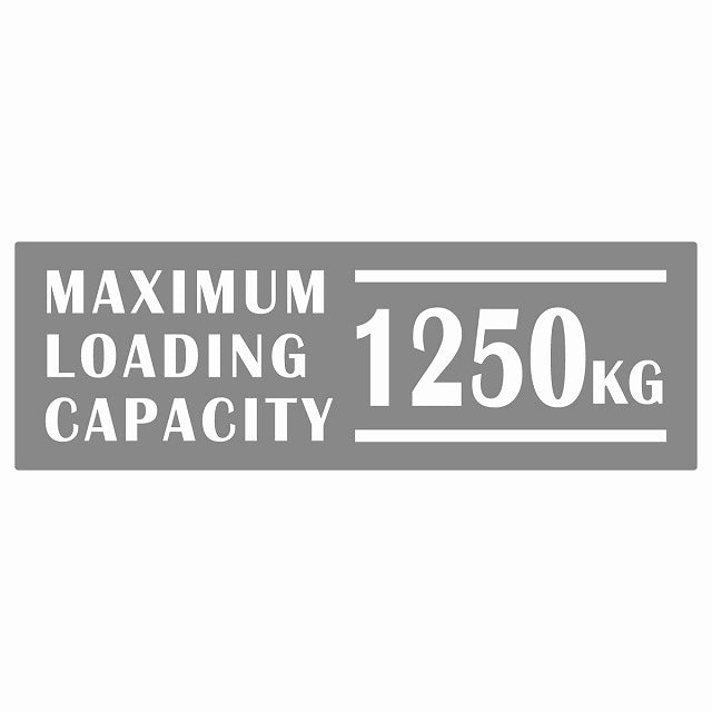 最大積載量 Maximum Loading Capacity 英語表記 グレー 1250kg ステッカー 15x5cm