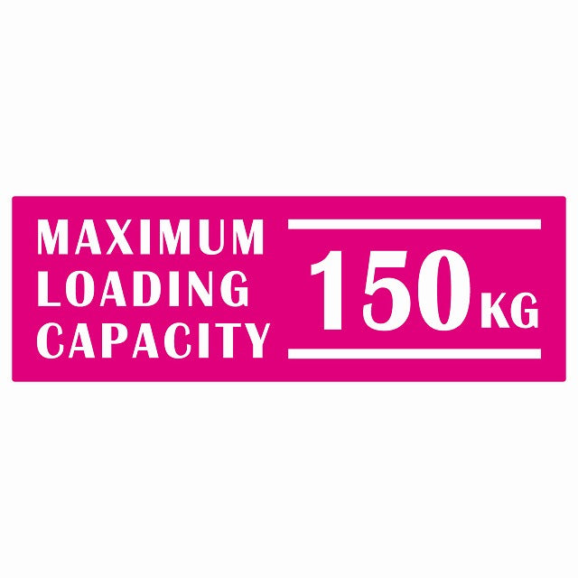 最大積載量 Maximum Loading Capacity 英語表記 ピンク 150kg ステッカー 15x5cm