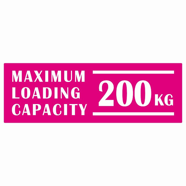 最大積載量 Maximum Loading Capacity 英語表記 ピンク 200kg ステッカー 15x5cm