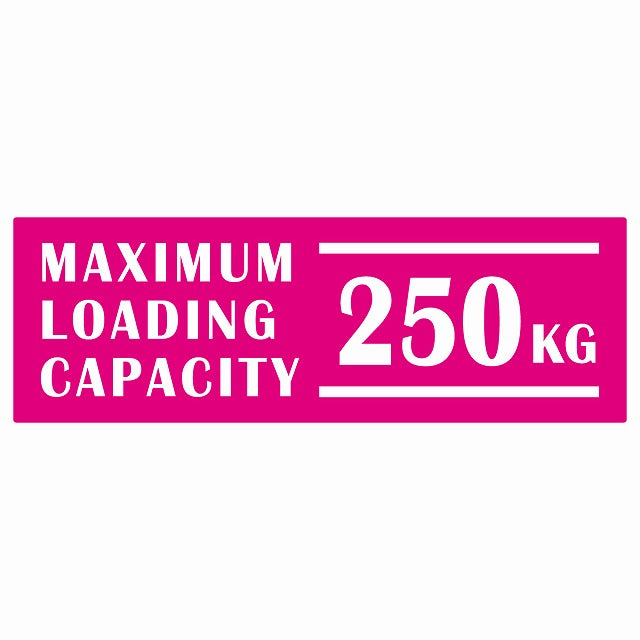 最大積載量 Maximum Loading Capacity 英語表記 ピンク 250kg ステッカー 15x5cm