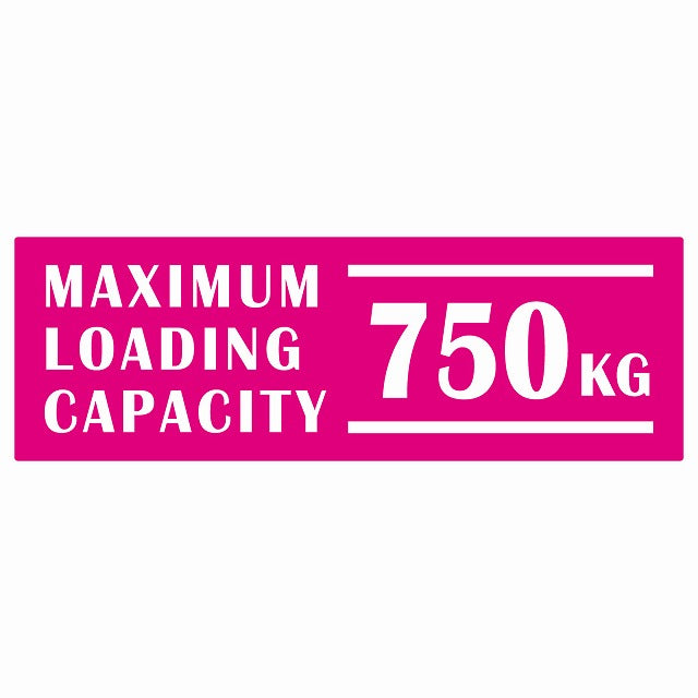 最大積載量 Maximum Loading Capacity 英語表記 ピンク 750kg ステッカー 15x5cm