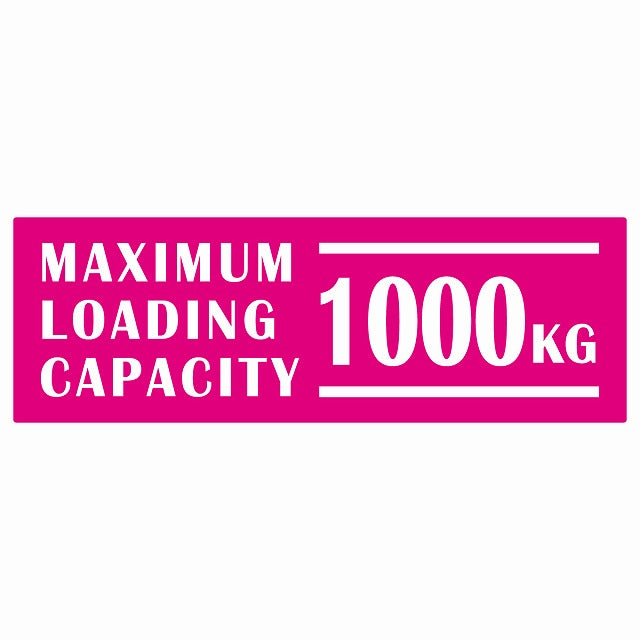最大積載量 Maximum Loading Capacity 英語表記 ピンク 1000kg ステッカー 15x5cm