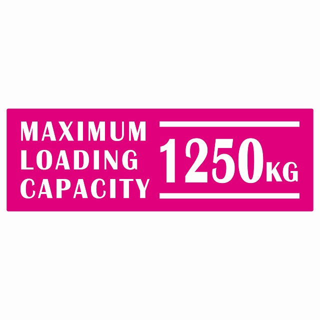 最大積載量 Maximum Loading Capacity 英語表記 ピンク 1250kg ステッカー 15x5cm