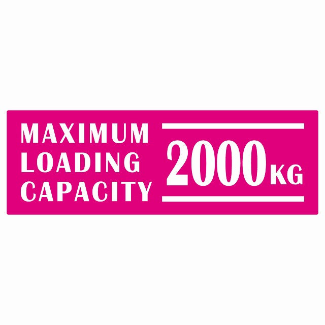 最大積載量 Maximum Loading Capacity 英語表記 ピンク 2000kg ステッカー 15x5cm