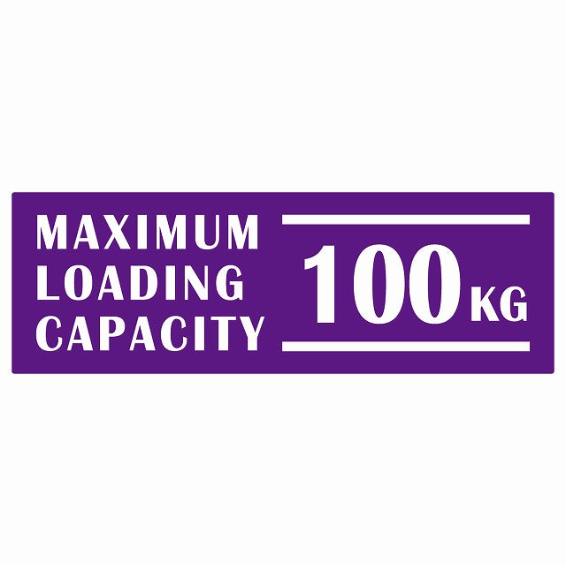 最大積載量 Maximum Loading Capacity 英語表記 パープル 100kg ステッカー 15x5cm