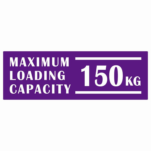 最大積載量 Maximum Loading Capacity 英語表記 パープル 150kg ステッカー 15x5cm