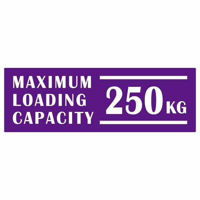最大積載量 Maximum Loading Capacity 英語表記 パープル 250kg ステッカー 15x5cm