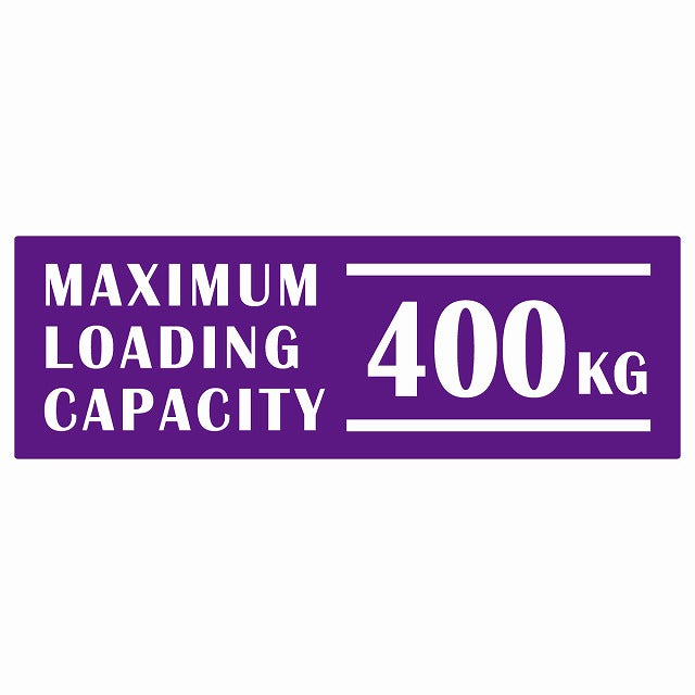 最大積載量 Maximum Loading Capacity 英語表記 パープル 400kg ステッカー 15x5cm