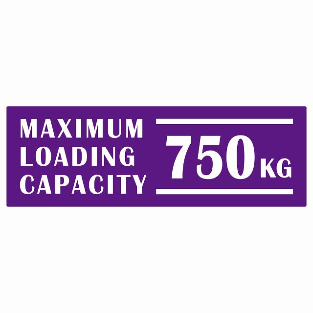 最大積載量 Maximum Loading Capacity 英語表記 パープル 750kg ステッカー 15x5cm