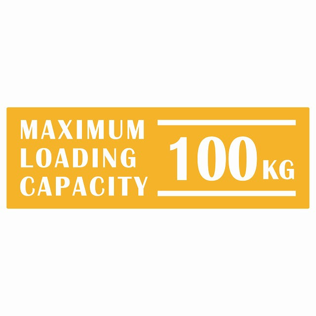 最大積載量 Maximum Loading Capacity 英語表記 イエロー 100kg ステッカー 15x5cm