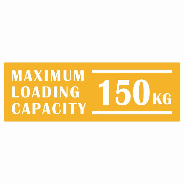 最大積載量 Maximum Loading Capacity 英語表記 イエロー 150kg ステッカー 15x5cm