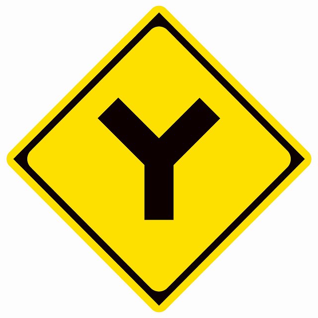 道路標識 Y形道路交差点あり ステッカー