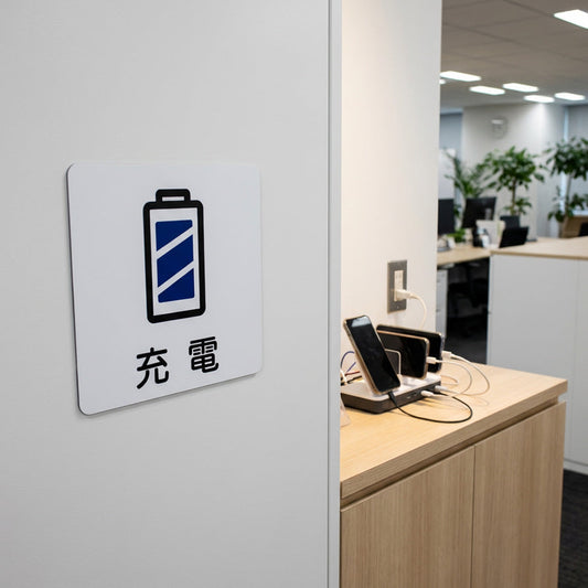 充電スペースの案内表示に使えるマグネットサイン