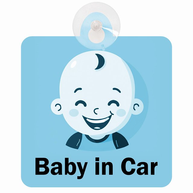 baby in car B9タイプ 車用吸盤付サイン 12.4x14.6cm 表示プレート