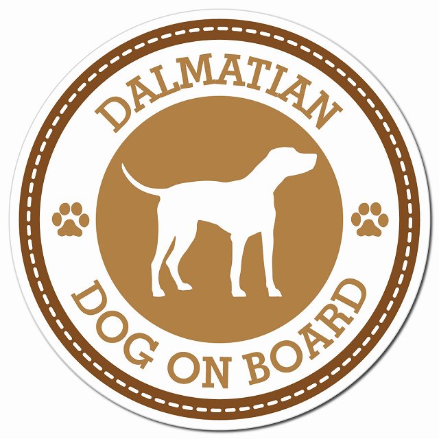 DALMATIAN ダルメシアン ブラウン 肉球 Dog on board マグネット 車用 直径13cm 丸型 カーマグネット