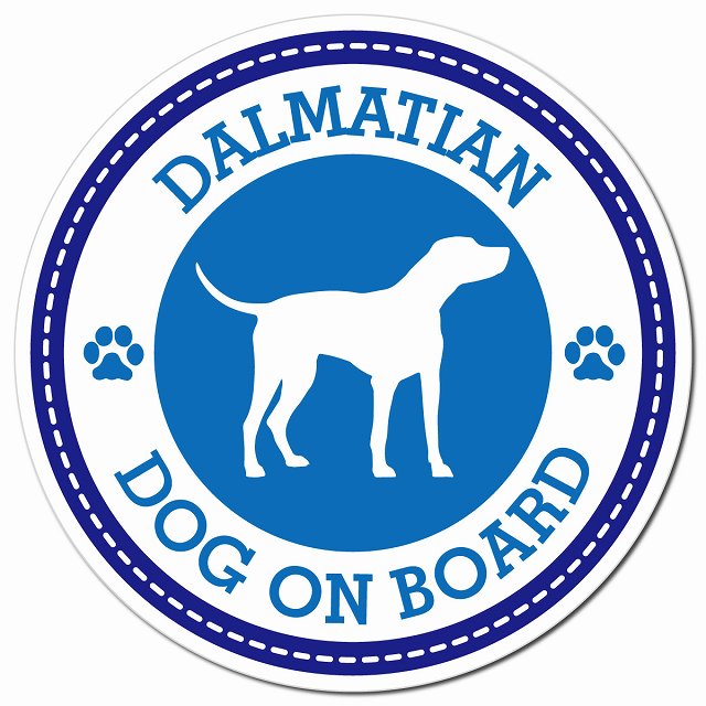 DALMATIAN ダルメシアン ブルー 肉球 Dog on board マグネット 車用 直径13cm 丸型 カーマグネット
