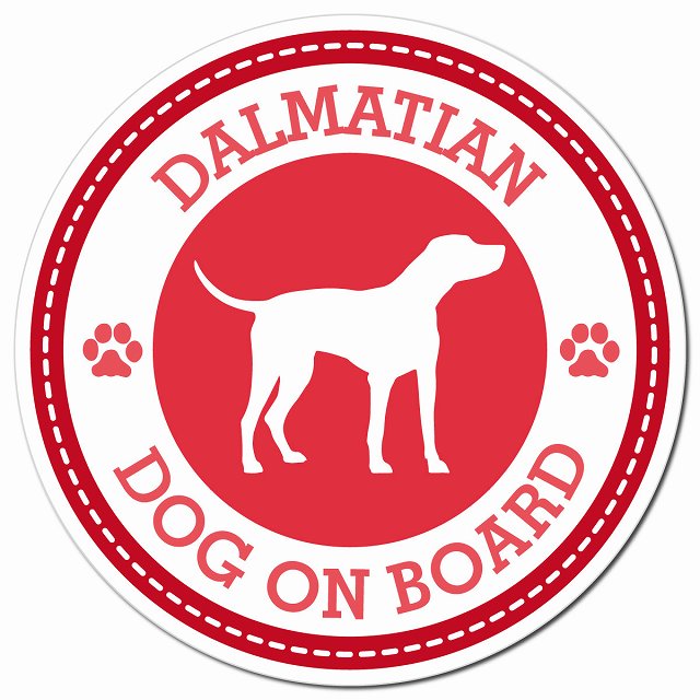 DALMATIAN ダルメシアン レッド 肉球 Dog on board マグネット 車用 直径13cm 丸型 カーマグネット