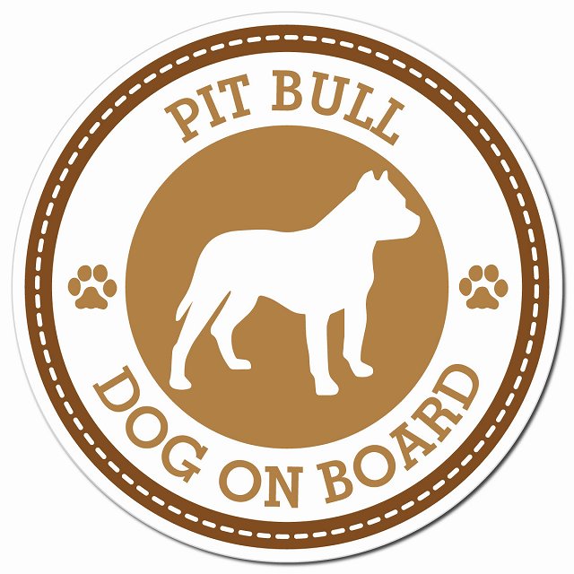 PIT BULL ピットブル ブラウン 肉球 Dog on board マグネット 車用 直径13cm 丸型 カーマグネット