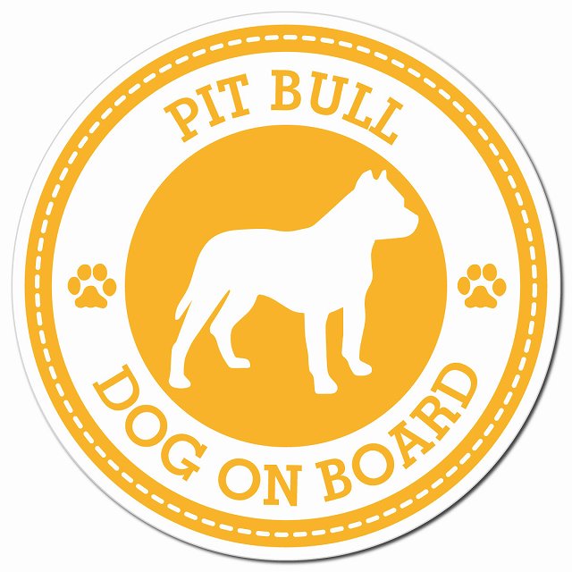 PIT BULL ピットブル イエロー 肉球 Dog on board マグネット 車用 直径13cm 丸型 カーマグネット