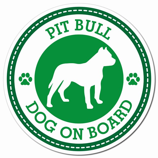 PIT BULL ピットブル グリーン 肉球 Dog on board マグネット 車用 直径13cm 丸型 カーマグネット