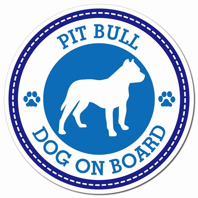 PIT BULL ピットブル ブルー 肉球 Dog on board マグネット 車用 直径13cm 丸型 カーマグネット