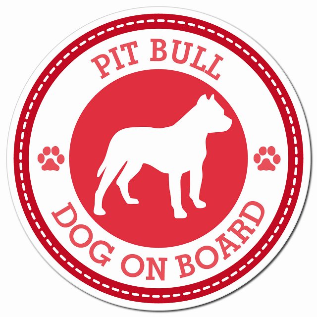 PIT BULL ピットブル レッド 肉球 Dog on board マグネット 車用 直径13cm 丸型 カーマグネット