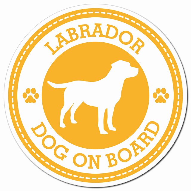 LABRADOR ラブラドール イエロー 肉球 Dog on board マグネット 車用 直径13cm 丸型 カーマグネット
