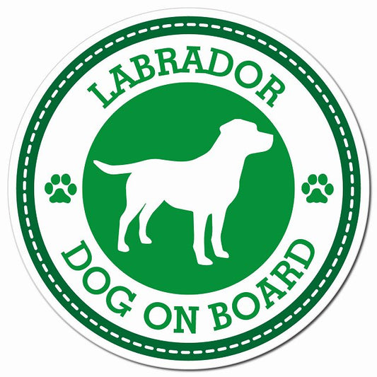 LABRADOR ラブラドール グリーン 肉球 Dog on board マグネット 車用 直径13cm 丸型 カーマグネット