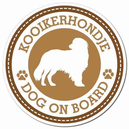 Kooikerhondje コーイケルホーンディエ ブラウン 肉球 Dog on board マグネット 車用 直径13cm 丸型 カーマグネット