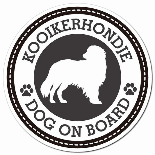 Kooikerhondje コーイケルホーンディエ ブラック 肉球 Dog on board マグネット 車用 直径13cm 丸型 カーマグネット