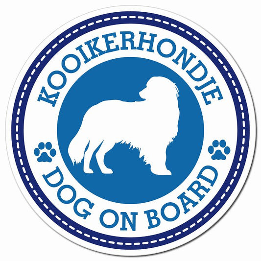 Kooikerhondje コーイケルホーンディエ ブルー 肉球 Dog on board マグネット 車用 直径13cm 丸型 カーマグネット
