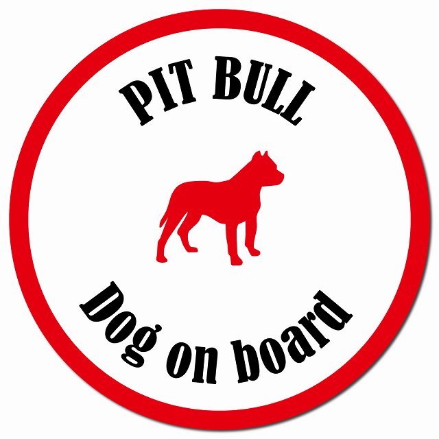 カラフル Dog on board ピットブル ホワイト＆レッド マグネット 車用 直径13cm 丸型 カーマグネット