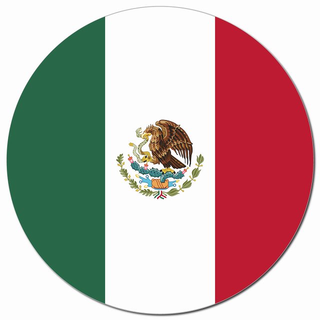 メキシコ 国旗 Mexico 給油口 マグネット 車用 直径13cm 丸型 カーマグネット 表示プレート