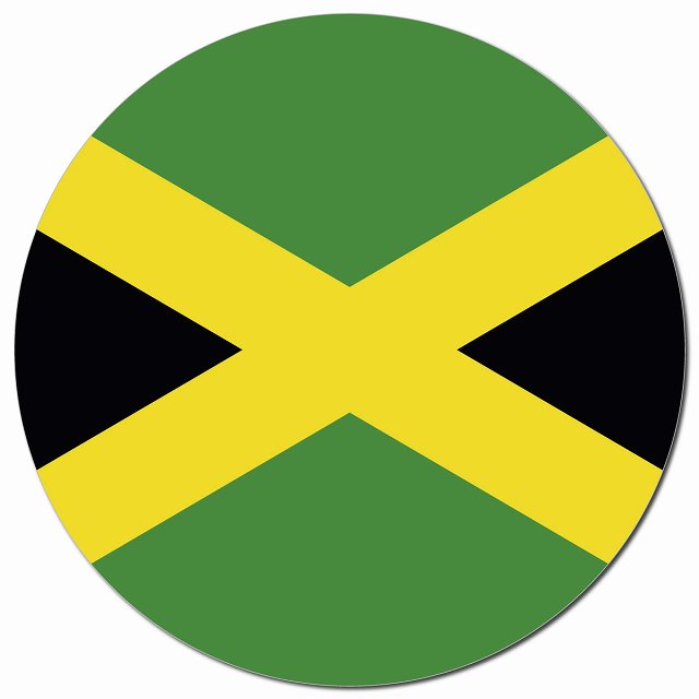 ジャマイカ 国旗 Jamaica 給油口 マグネット 車用 直径13cm 丸型 カーマグネット 表示プレート