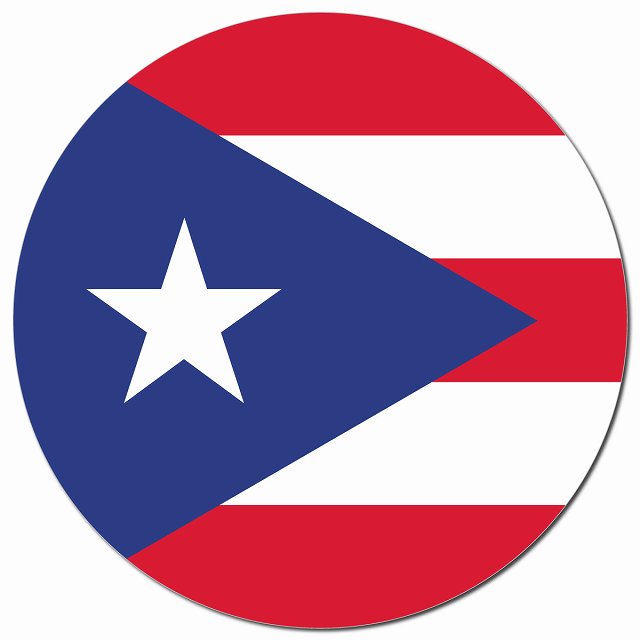 プエルトリコ 国旗 Puerto Rico 給油口 マグネット 車用 直径13cm 丸型 カーマグネット 表示プレート