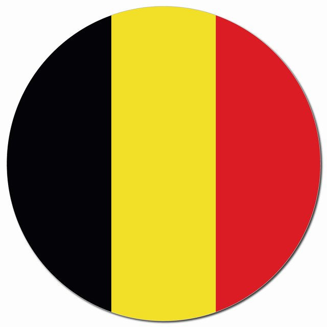 ベルギー 国旗 Belgium 給油口 マグネット 車用 直径13cm 丸型 カーマグネット 表示プレート