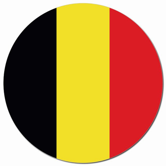 ベルギー 国旗 Belgium 給油口 マグネット 車用 直径13cm 丸型 カーマグネット 表示プレート