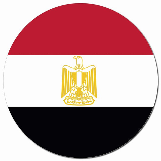 エジプト 国旗 Egypt 給油口 マグネット 車用 直径13cm 丸型 カーマグネット 表示プレート