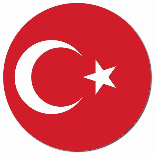 トルコ 国旗 Turkey 給油口 マグネット 車用 直径13cm 丸型 カーマグネット 表示プレート