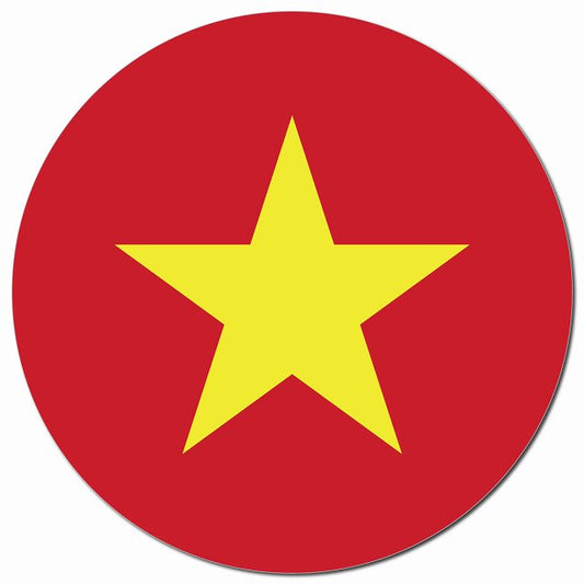 ベトナム 国旗 Vietnam 給油口 マグネット 車用 直径13cm 丸型 カーマグネット 表示プレート