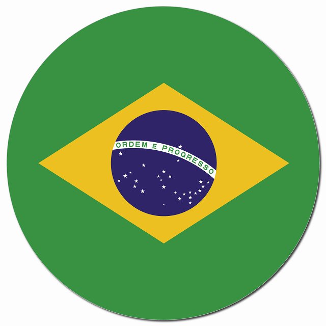 ブラジル 国旗 Brazil 給油口 マグネット 車用 直径13cm 丸型 カーマグネット 表示プレート
