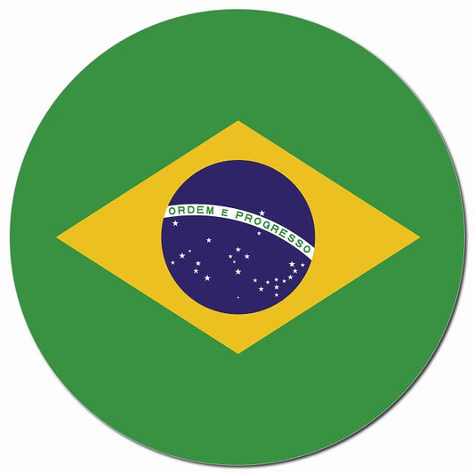 ブラジル 国旗 Brazil 給油口 マグネット 車用 直径13cm 丸型 カーマグネット 表示プレート